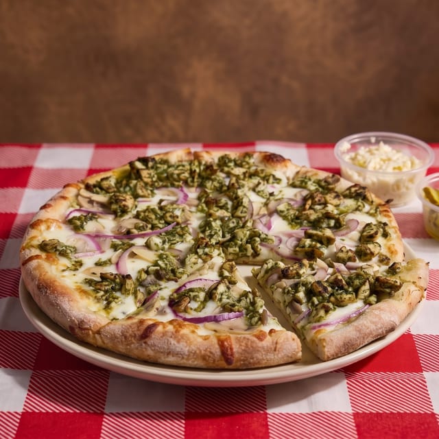 Pesto Chicken Pizza.