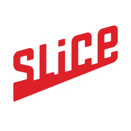 The slice logo in red and white.